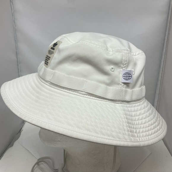 Adidas White Boonie Bucket Sun Hat W Pocket Adjustable Chin Strap Unisex OSFA - Picture 3 of 11